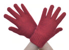 Possum and merino gloves in colour Red