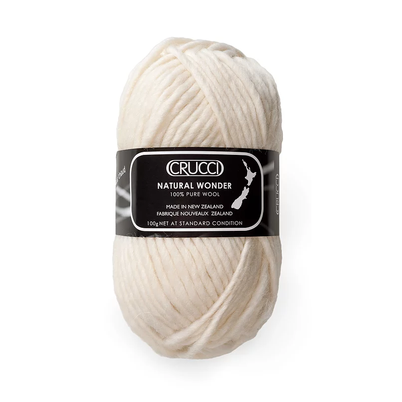 Cream colour ball of yarn.
