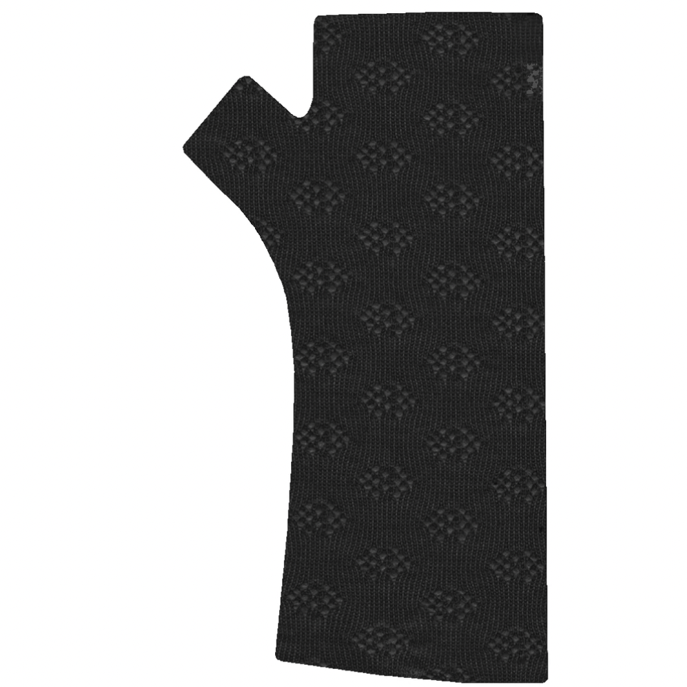 Kate Watts- Printed Merino Glovelets (Double Arrow Print)Black