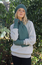  Lothlorian - Merino & Possum Dash Accessory Set (Scarf, Beret & Mittens) (9715+9716+9717)-Sage