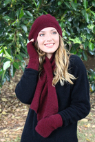  Lothlorian - Merino & Possum Dash Accessory Set (Scarf, Beret & Mittens) (9715+9716+9717)-Pinot