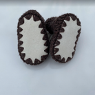 Sheepy Feet Crochet Bootee (SFCBTE)Brown/Cream