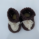 Sheepy Feet Crochet Bootee (SFCBTE)Brown/Cream