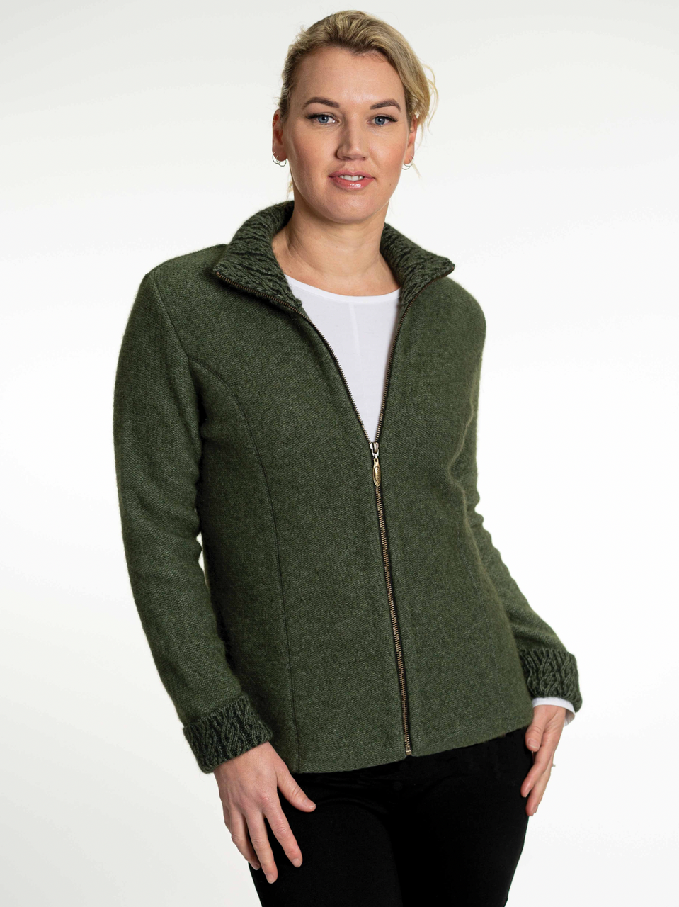 Possum Two Tone Jacket (KO476)- Moss/black