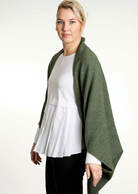 Koru Merino - Possum Moss Stitch Shrug (KO756)-Moss