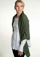 Koru Merino - Possum Lightweight Moss Stitch Wrap (KO518)-Moss