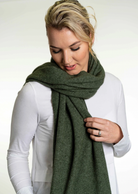 Koru Merino - Possum Lightweight Moss Stitch Wrap (KO518)-Moss