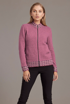 McDonald - Possum & Merino Wave trim Zip Cardigan Heather