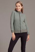 McDonald - Possum & Merino Wave trim Zip Cardigan-Mint