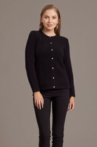McDonald - Possum & Merino Cardigan with Swarovski Buttons (6110)Black