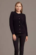 McDonald - Possum & Merino Cardigan with Swarovski Buttons (6110)Black