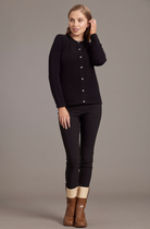 McDonald - Possum & Merino Cardigan with Swarovski Buttons (6110)Black