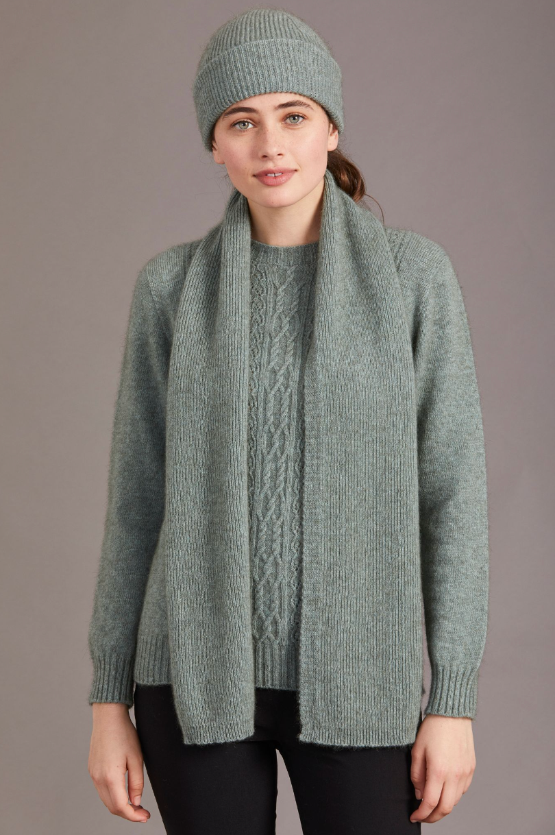 McDonald - Possum & Merino Fine Ribbed Scarf (671)