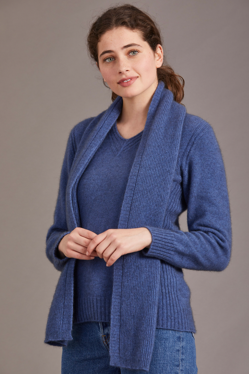 McDonald - Possum & Merino Fine Ribbed Scarf (671)
