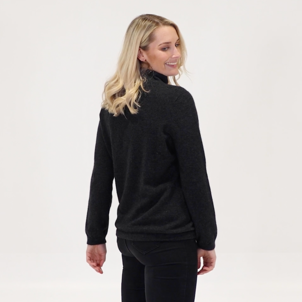 Native World - Merino & Possum Full Zip Jacket (NB485)Black