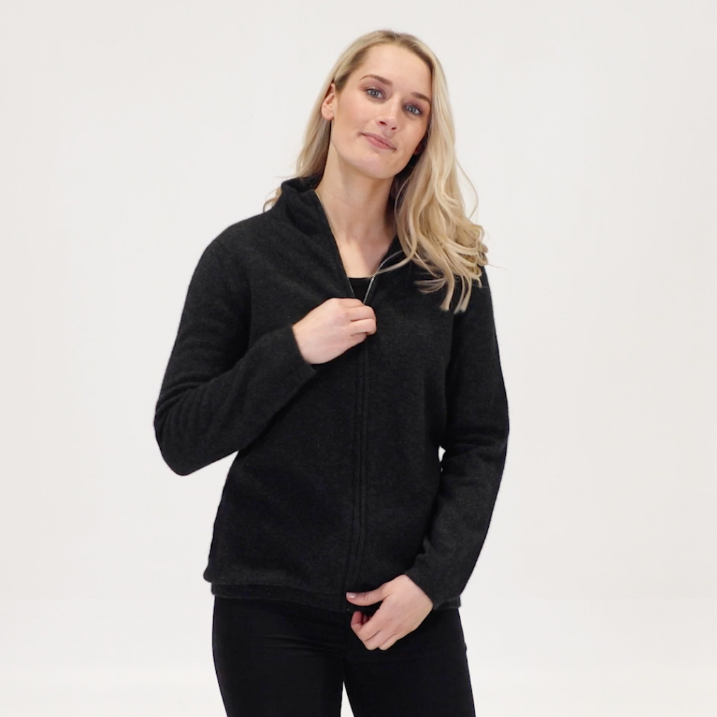 Native World - Merino & Possum Full Zip Jacket (NB485)Black