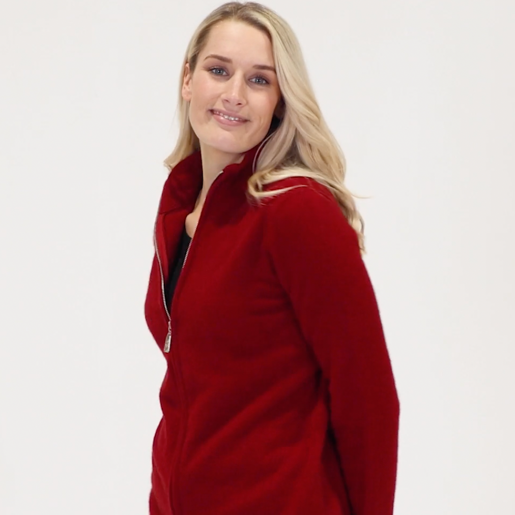 Native World - Merino & Possum Full Zip Jacket (NB485)Berry
