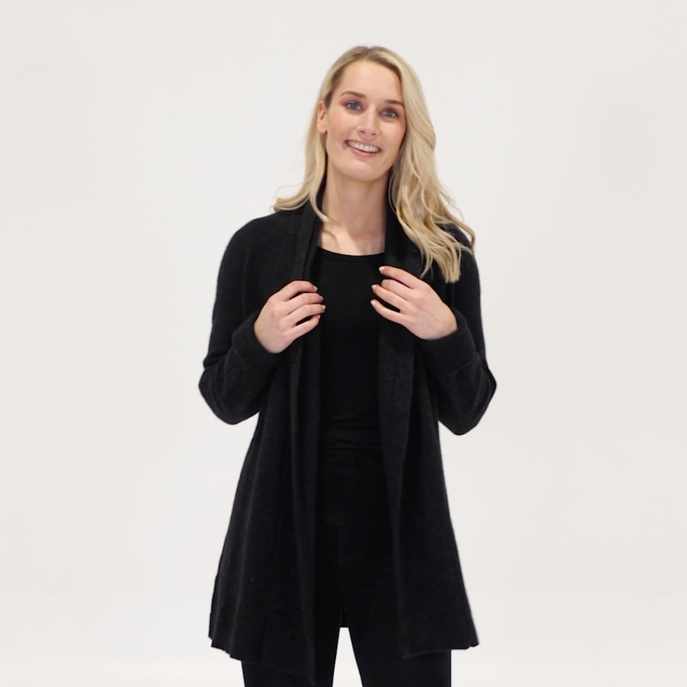 Native World - Merino & Possum Wrap Jacket (NB498)Black
