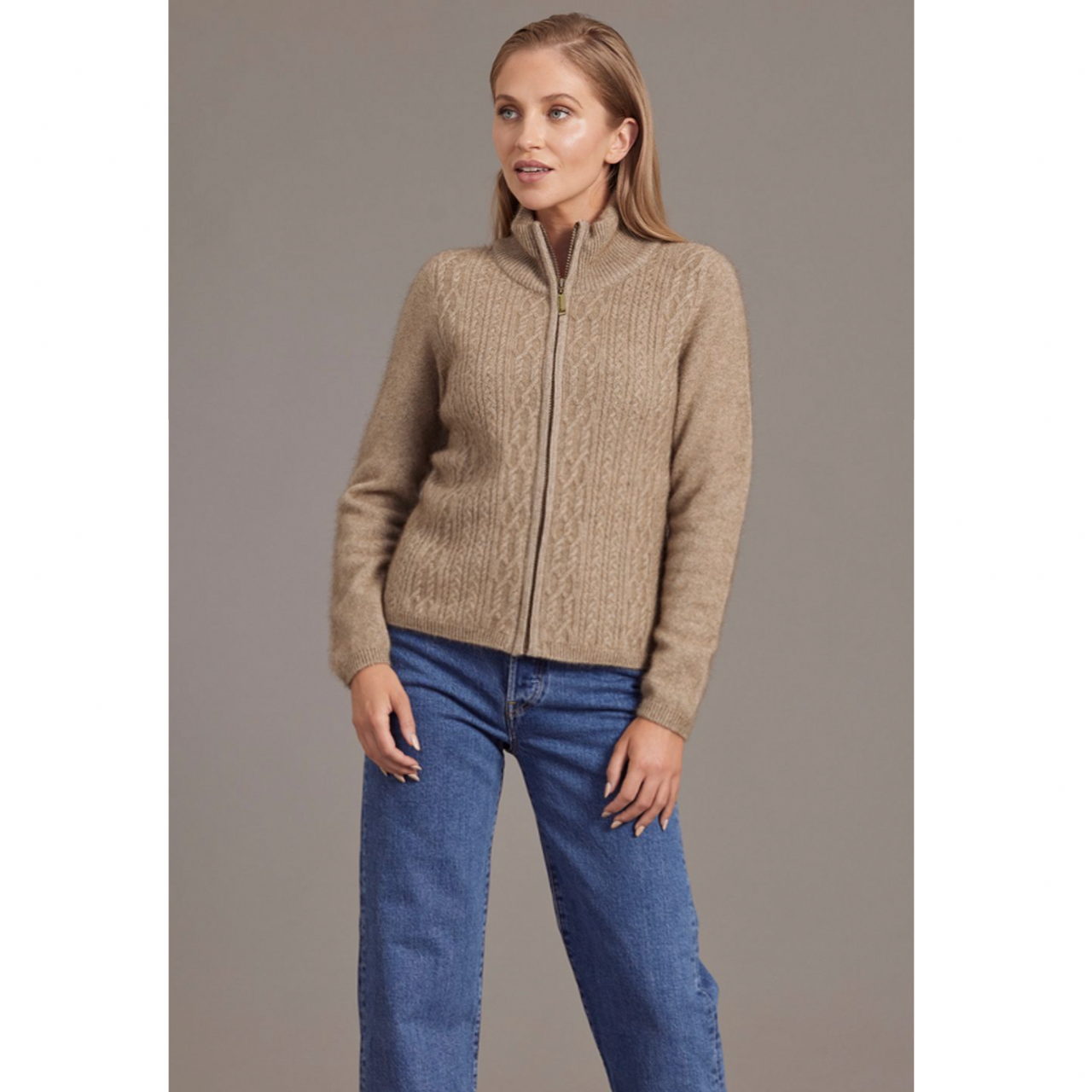 McDonald - Cable Zip Jacket (5039)Mocha