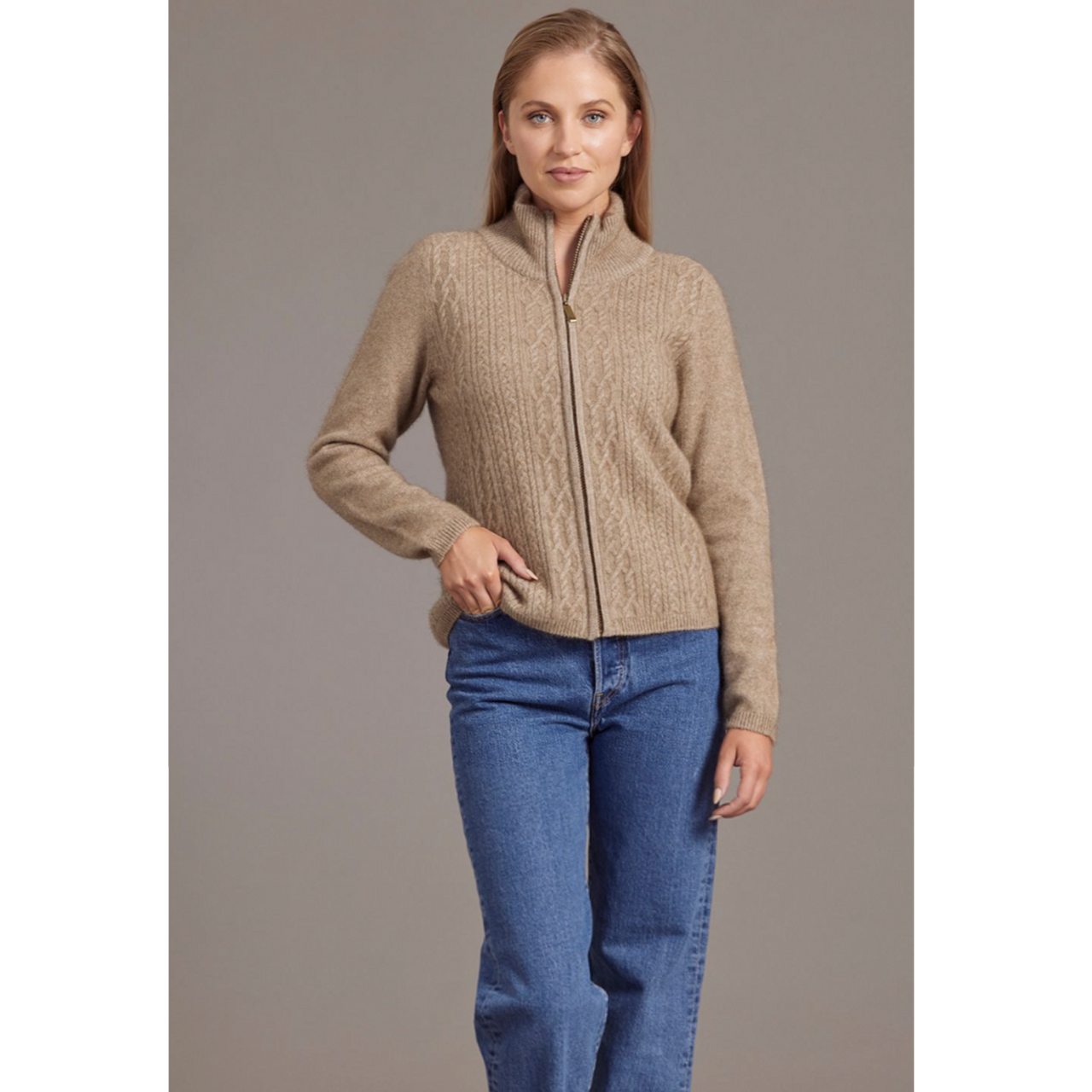 McDonald - Cable Zip Jacket (5039)Mocha