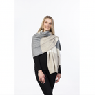 Native World - Merino & Possum Travel Wrap (NE815)Natural Stripe