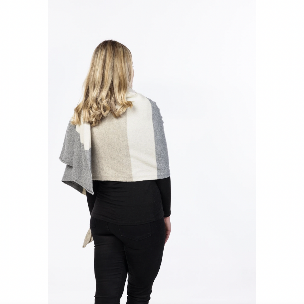 Native World - Merino & Possum Travel Wrap (NE815)Natural Stripe