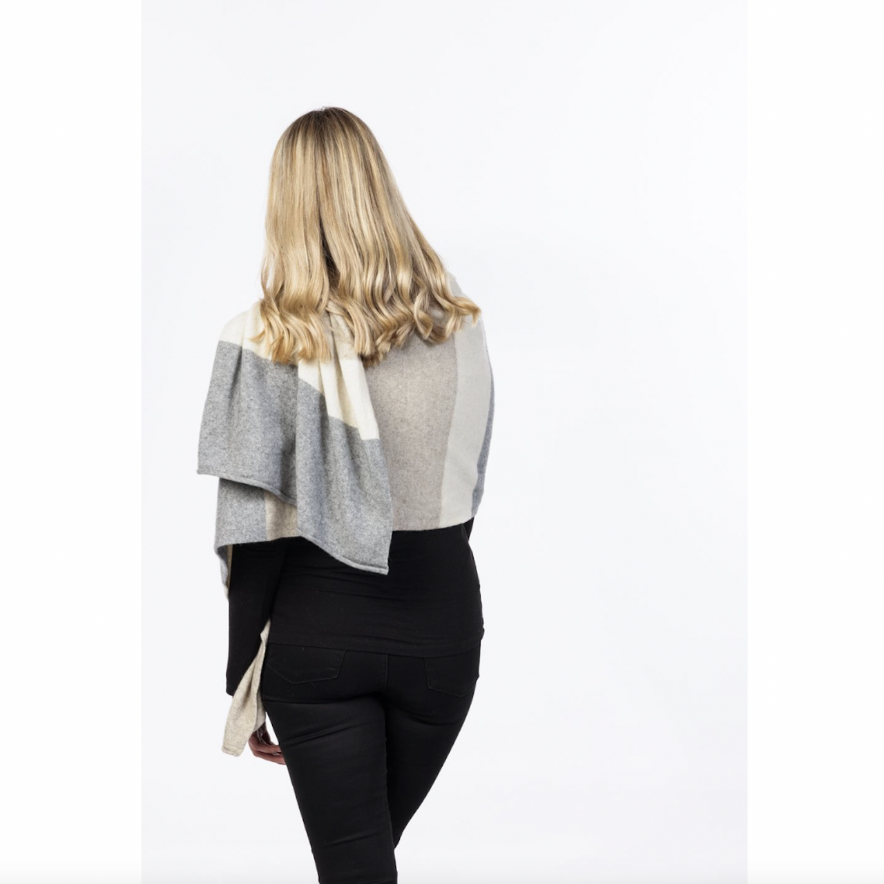 Native World - Merino & Possum Travel Wrap (NE815)Natural Stripe