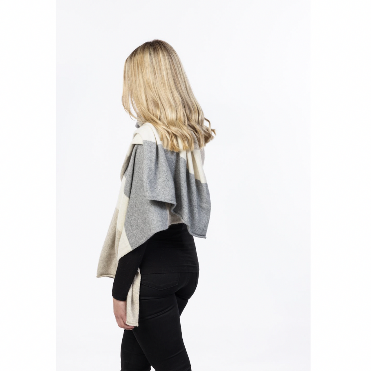 Native World - Merino & Possum Travel Wrap (NE815)Natural Stripe