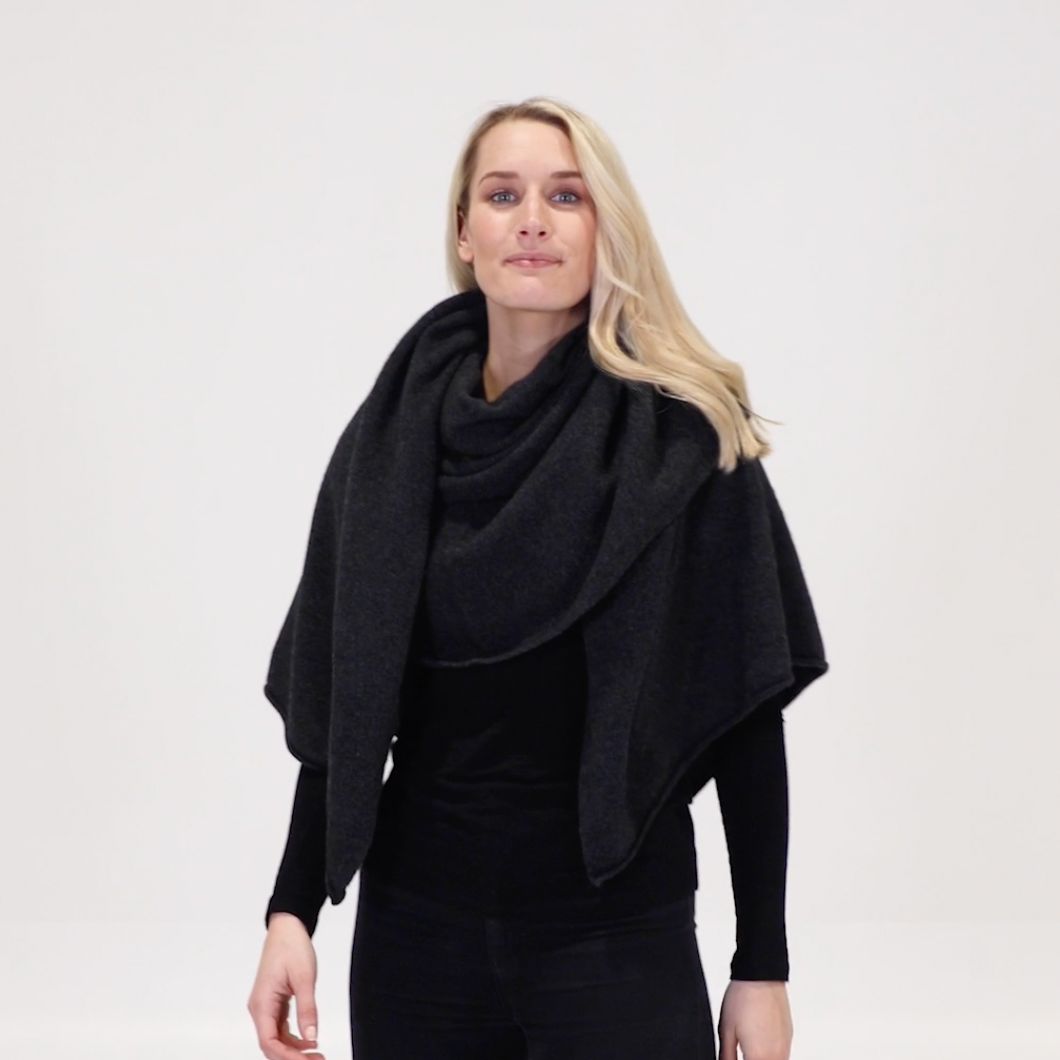 Native World - Merino & Possum Travel Wrap (NE815)Charcoal