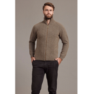 McDonald - Possum & Merino Rib Front Jacket (6602/)Bark