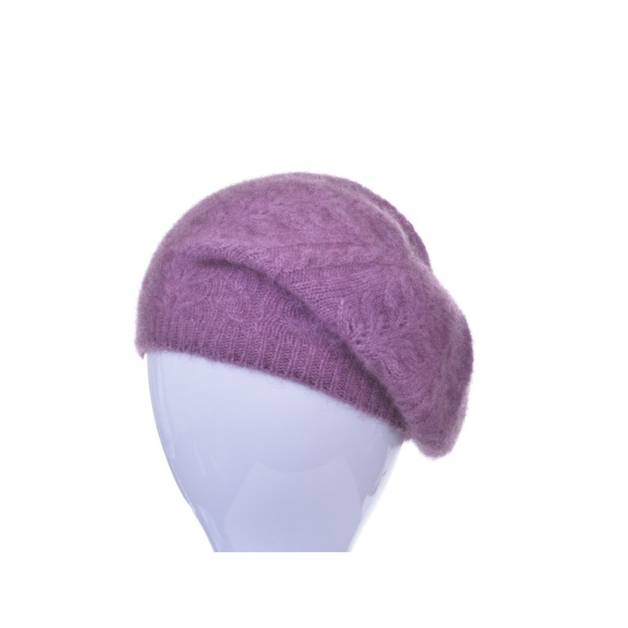 Merino & Possum Cable Beret in colour Heather