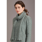Merino and Possum Cable Scarf in colour Mint