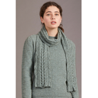 Merino and Possum Cable Scarf in colour Mint