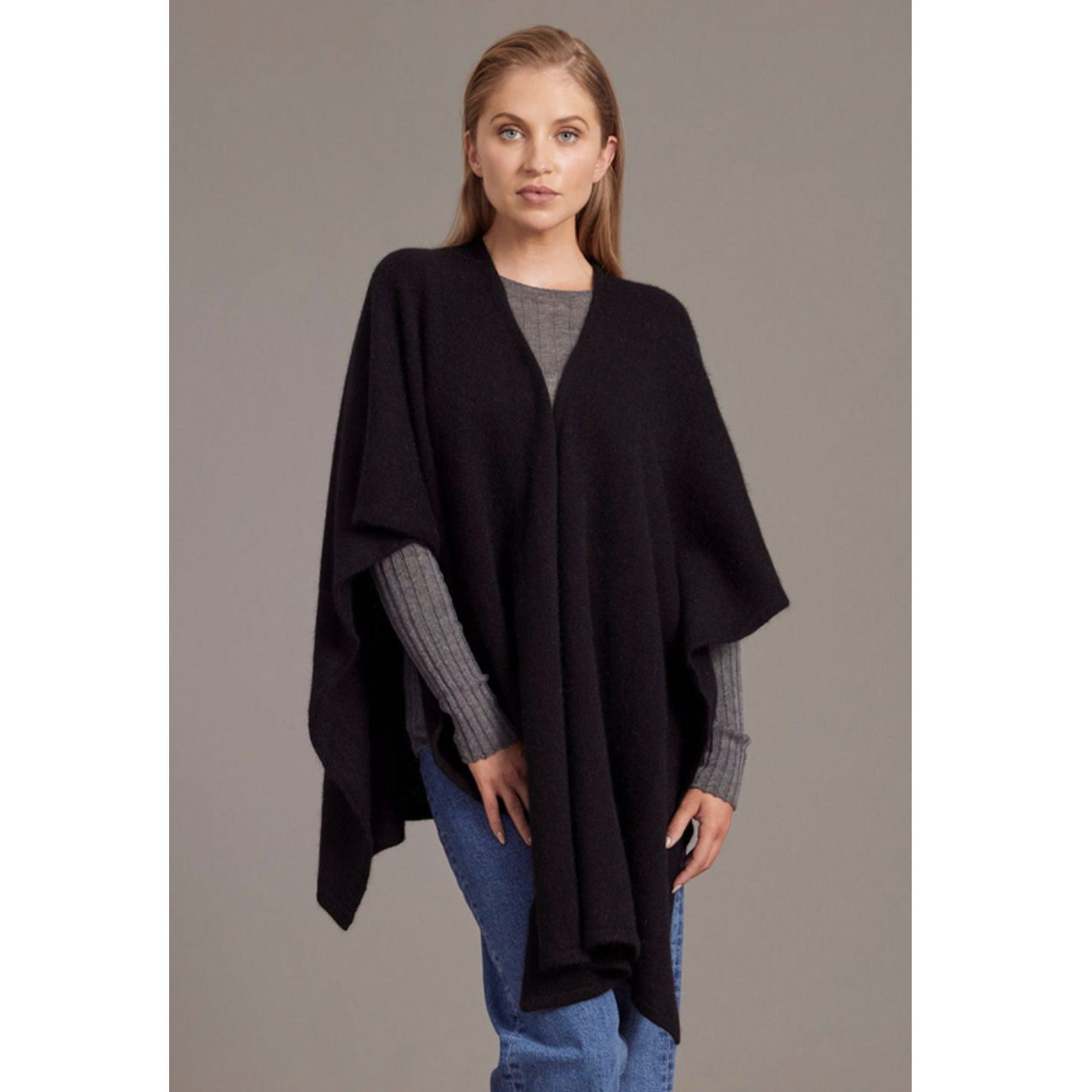 McDonald - Possum & Merino Split Front Cape (616)