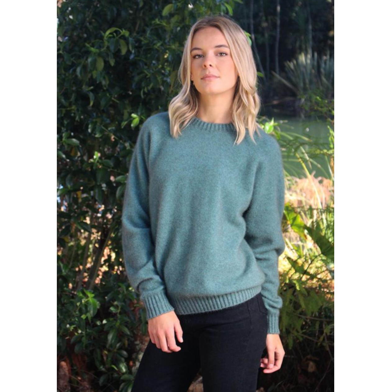 Lothlorian - Plain Crew Neck Sweater (9936)Sage