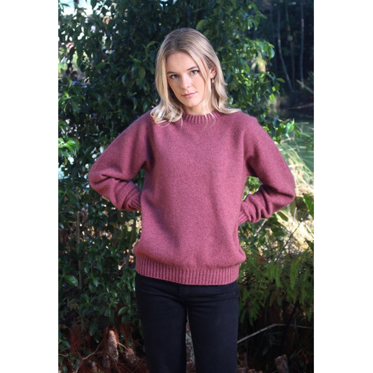 Lothlorian - Plain Crew Neck Sweater (9936)Orchid