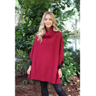 Lothlorian - Merino & Possum Lush Cowl Neck Poncho (9768)Raspberry