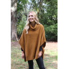 Lothlorian - Merino & Possum Lush Cowl Neck Poncho (9768)Gold