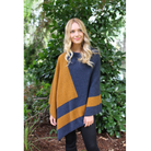 Denim/Gold multicolour cosset poncho