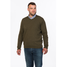 Native World - Merino & Possum Men's Vee Neck Sweater (NB121)Fern