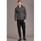 McDonald - Possum & Merino Zip Jacket with Lambskin Leather Trim-Pewter
