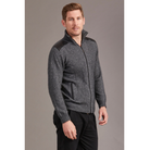 McDonald - Possum & Merino Zip Jacket with Lambskin Leather Trim-Pewter