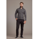 McDonald - Possum & Merino Zip Jacket with Lambskin Leather Trim-Pewter