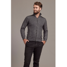 McDonald - Possum & Merino Zip Jacket with Lambskin Leather Trim-Pewter