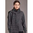 McDonald - Possum & Merino Check Scarf with Lambskin Trim (673)
