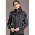 McDonald - Possum & Merino Check Scarf with Lambskin Trim (673)