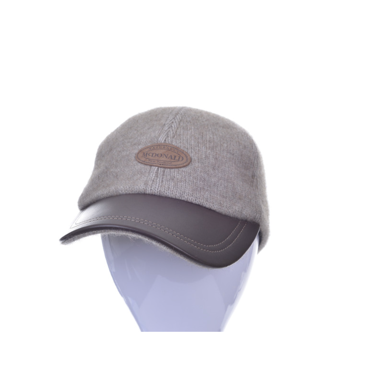 McDonald - Possum & Merino Cap with Leather Peak (607)