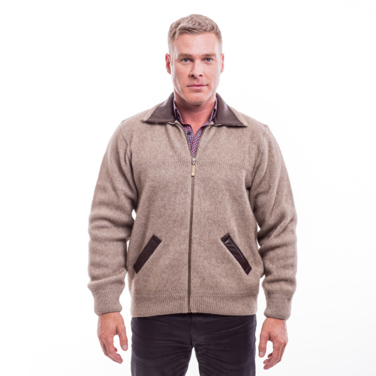McDonald - Possum & Merino Lambskin Collar Jacket -Mocha