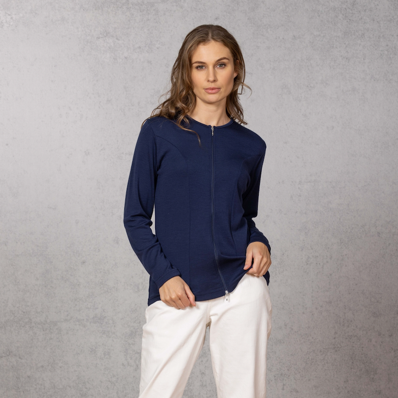 Bay Road - Zipped Panel 'Catherine' Cardigan (BR806)Navy