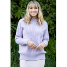 Lothlorian - Alpaca Crew Neck Cable Jumper (ALP076)Lilac